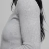 Veste sans coutures à côtes bicolores - Gris brumeux clair chiné