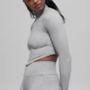 Veste sans coutures à côtes bicolores - Gris brumeux clair chiné