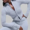 Veste sans coutures à côtes bicolores - Gris givré d'hiver