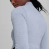 Veste sans coutures à côtes bicolores - Gris givré d'hiver