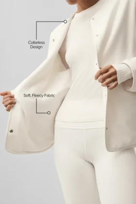 Veste Take Note en polaire – Ivoire