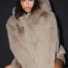 Veste tendance en fausse fourrure somptueuse - Oat