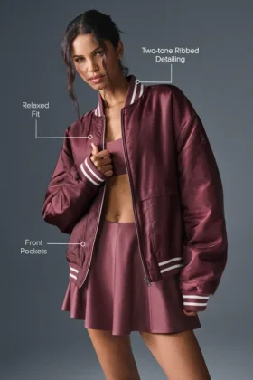 Veste universitaire Afterglow – Truffe bordeaux