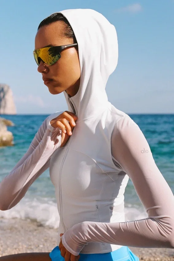 Veste zippée intégrale Alo Softsculpt Superset - Blanche