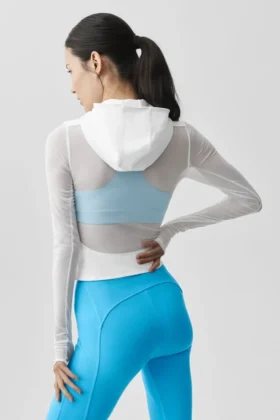 Veste zippée intégrale Alo Softsculpt Superset – Blanche