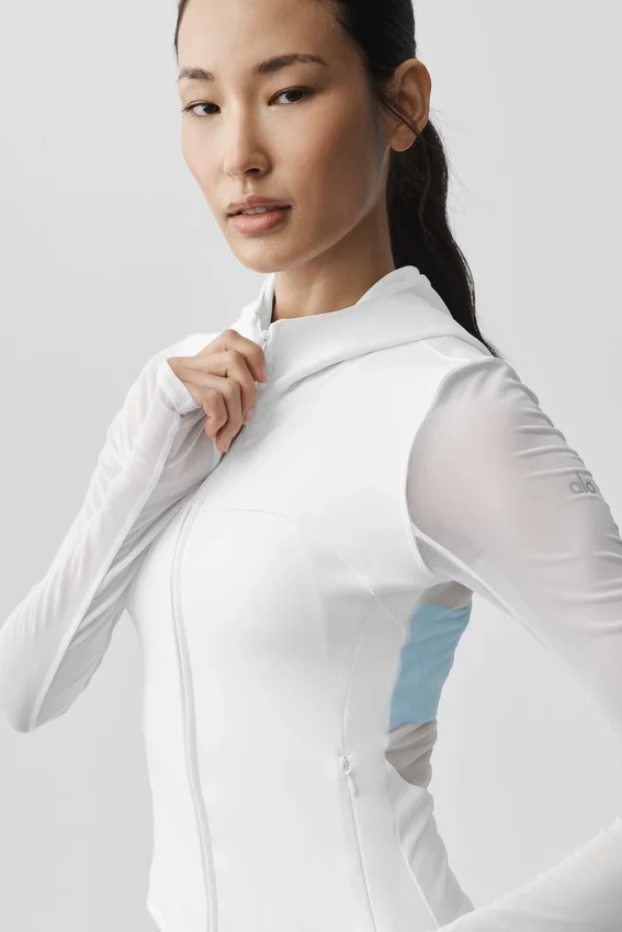 Veste zippée intégrale Alo Softsculpt Superset - Blanche