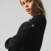 Veste zippée intégrale en maille « Tennis Club Pull » - Noir/Ivoire