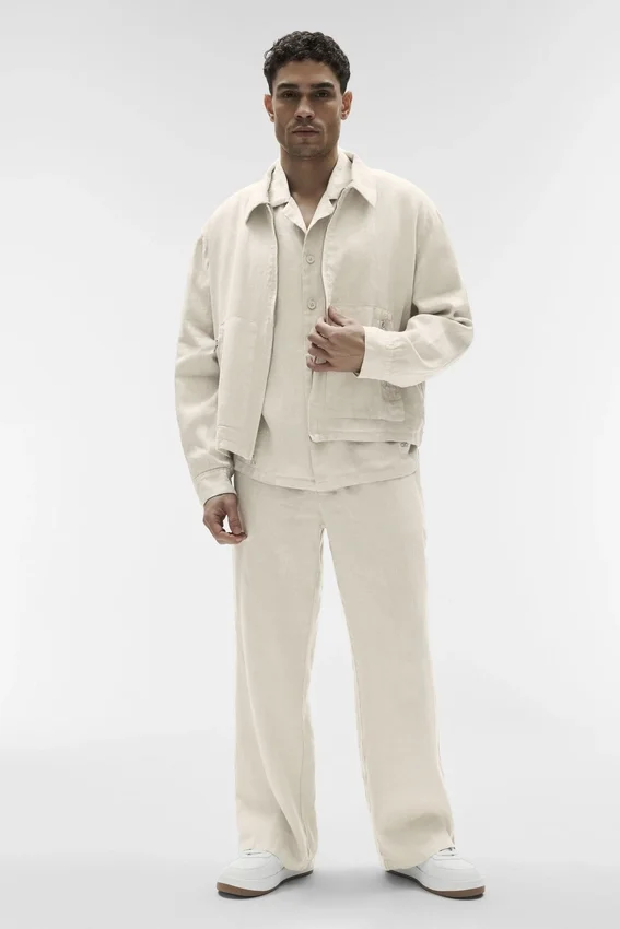 Veste zippée Linen Days - Beige