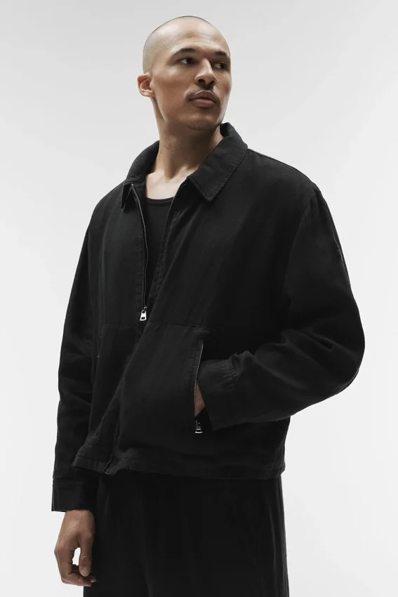 Veste zippée Linen Days - Noir
